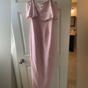 Club L London Blush Pink Jeweled Strap Dress